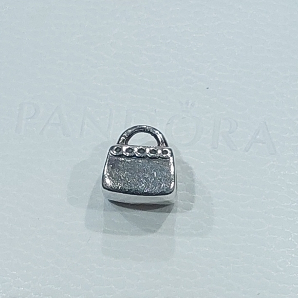 PANDORA Sterling Silver Handbag Charm With Pink CZ - Picture 4 of 8
